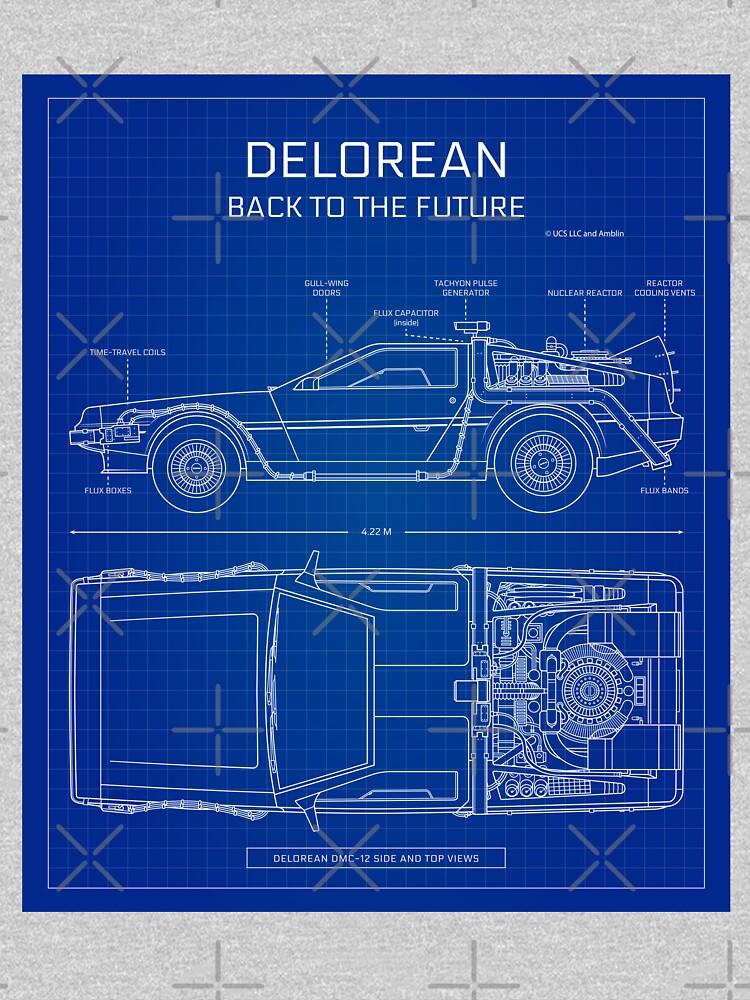 Kids Back To The Future - Delorean Blueprint T-Shirt Kids Back To The Future - Delorean Blueprint T-Shirt