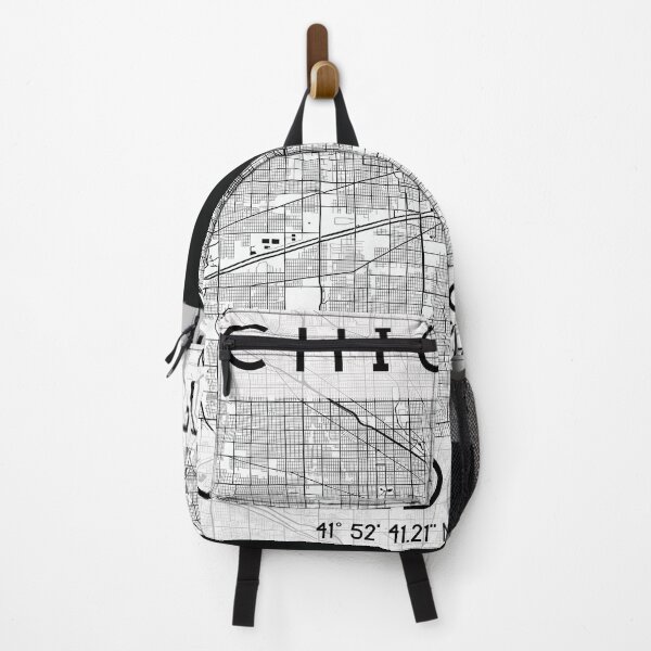 Item preview, CHICAGO ILLINOIS MAP MONOCHROME WHITE designed and sold by lukas69graphic.
