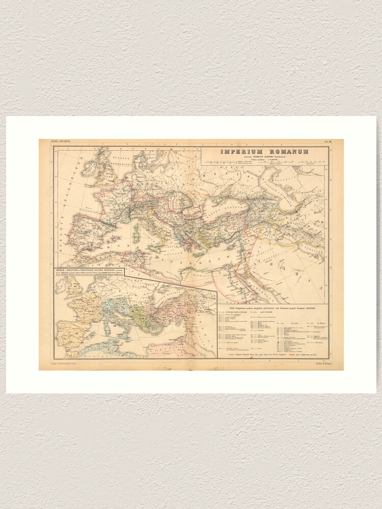 L mina Art stica Mapa Vintage Del Imperio Romano 1870 IMPERIUM 