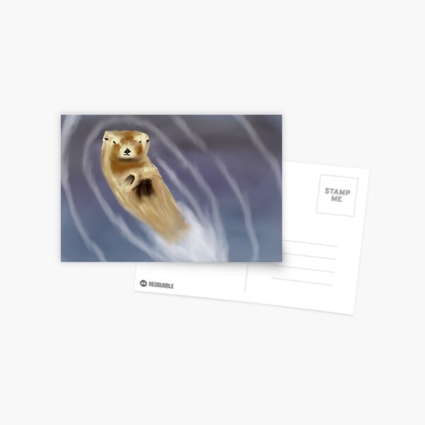 Otter Swimming Postcard
