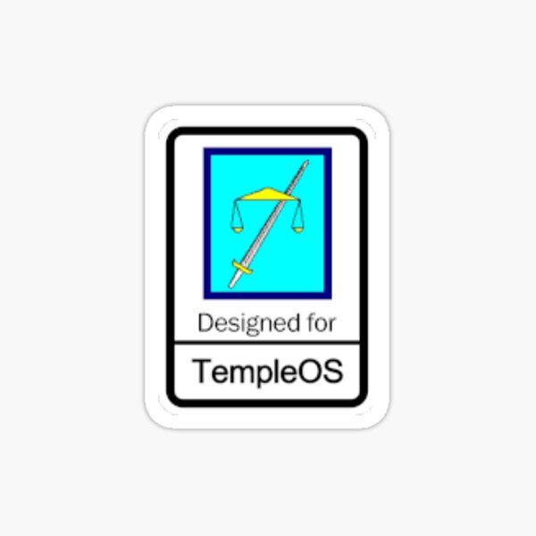 Designed for TempleOS (size accurate) Sticker