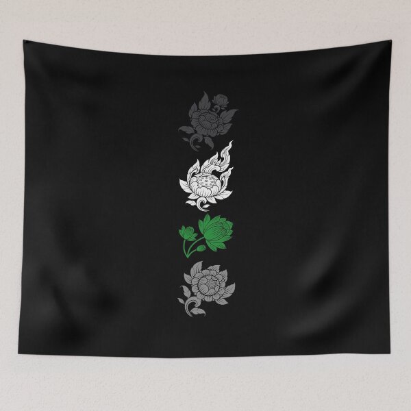 Item preview, Asian Flower Art Demi Romantic. Demiromantic Pride designed and sold by Subtle Pride Shop.