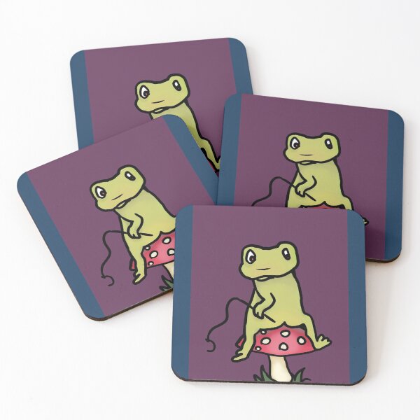 Artikelvorschau, Froschfischen auf Pilzkappe - Lustige Cottagecore-Grafik entworfen und verkauft von YanaKnitShop.