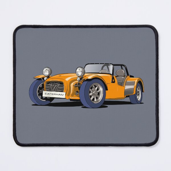 Aperçu de l'œuvre Caterham Seven sports car in bright orange créée et vendue par Webazoot Industries - Car Art.