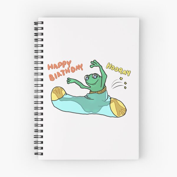 Item preview, Happy Birthday From Pleasant Frog In A Sock - Funny Happy Birthday Hooray   designed and sold by YanaKnitShop.