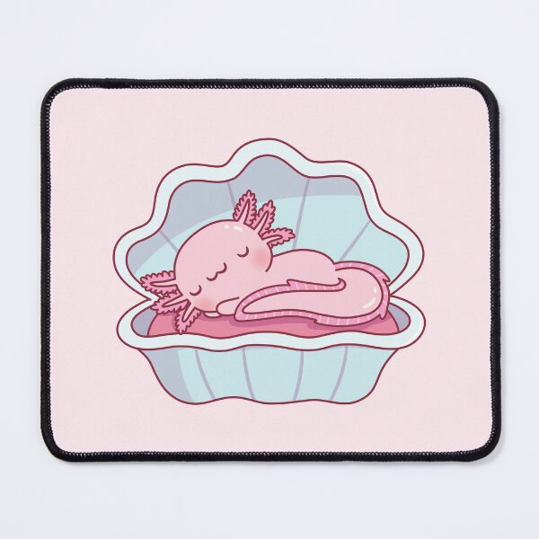 Item preview, Cute Axolotl Sleeping In A Clamshell designed and sold by rustydoodle.