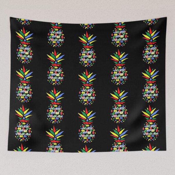 Item preview, Accept Adapt Advocate Puzzle Pieces Pineapple Autism T Shirt designed and sold by Cansellerma.