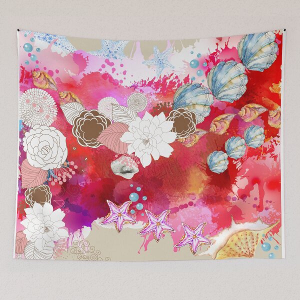 Item preview,  amazing picture dance of colors with sea creatures designed and sold by Beyhandesgn.