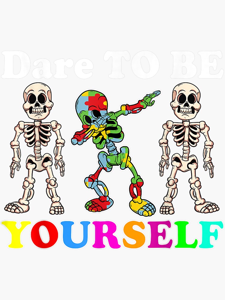 Sleketon Dabbing Autism Awareness Dare To Be Yourself Tshirt Sleketon Dabbing Autism Awareness Dare To Be Yourself Tshirt