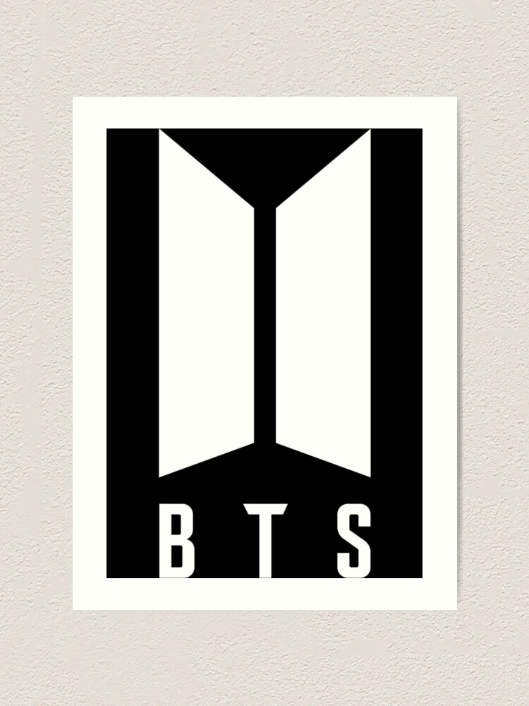 "Bts Logo (Black/White) Kpop Boy Band bangtan Army K pop" Art Print