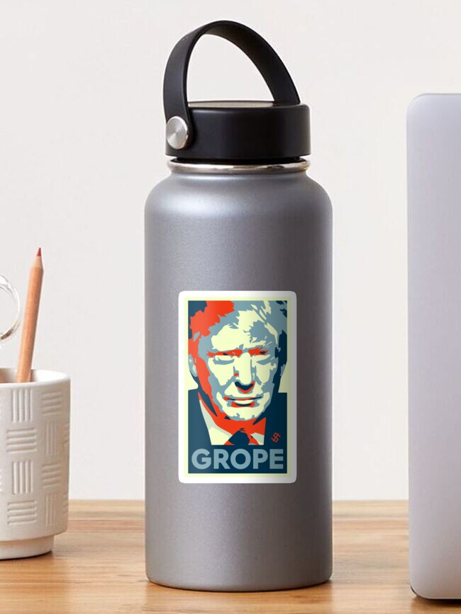 Thumbnail 1 of 3, Sticker, Donald Trump Grope - Barrack Obama Parody designed and sold by realpatriots.