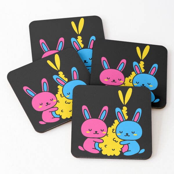Item preview, Kawaii Pan Bunnies and Shrimp. Pansexual Pride designed and sold by Subtle Pride Shop.