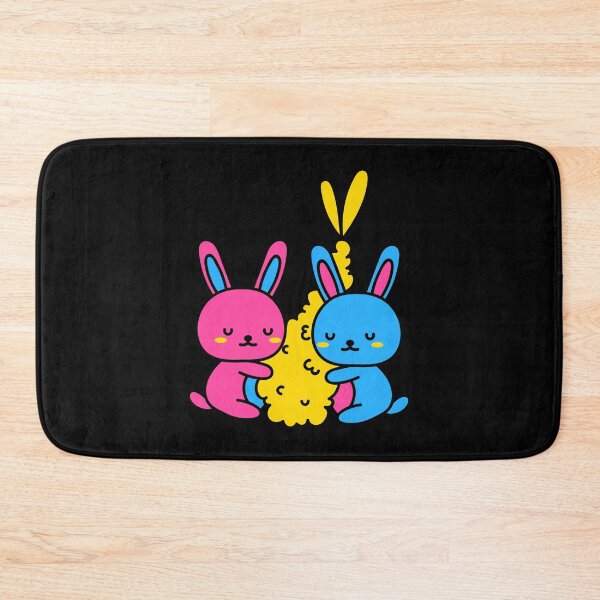 Item preview, Kawaii Pan Bunnies and Shrimp. Pansexual Pride designed and sold by Subtle Pride Shop.