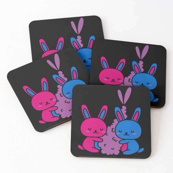 Item preview, Kawaii Bi Bunnies and Shrimp. Bisexual Pride designed and sold by Subtle Pride Shop.