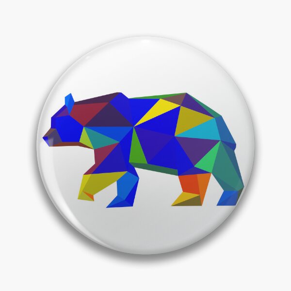 Item preview, Geometric Bear Blue and Yellow designed and sold by doodle-mittens.