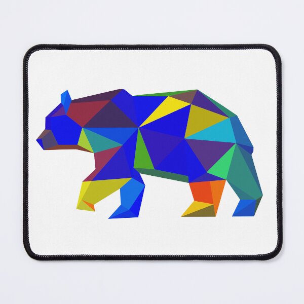 Item preview, Geometric Bear Blue and Yellow designed and sold by doodle-mittens.