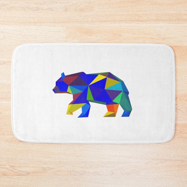 Item preview, Geometric Bear Blue and Yellow designed and sold by doodle-mittens.