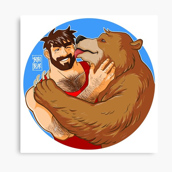 BEAR KISS - COLOURED Canvas Print
