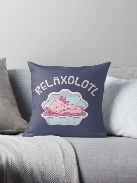 Vista previa del artículo con la obra «Cute Sleeping Axolotl Relaxolotl Juego de palabras divertido», diseñado y vendido por rustydoodle.