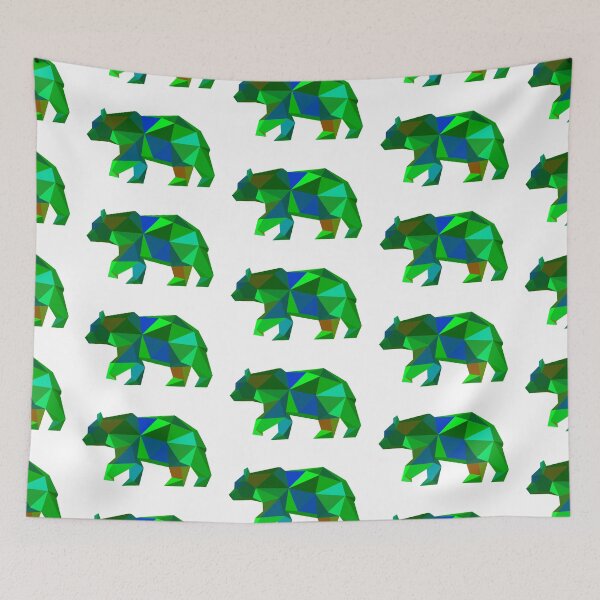 Item preview, Geometric Bear Green designed and sold by doodle-mittens.