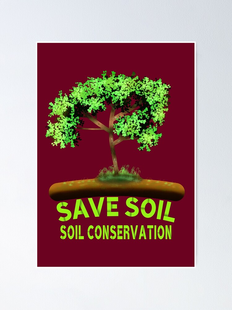 "Save Soil, Soil Conservation, Tree Art With "Save Soil" and "Soil