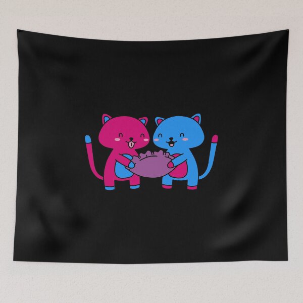 Item preview, Kawaii Bi Kittens. Bisexual Pride designed and sold by Subtle Pride Shop.