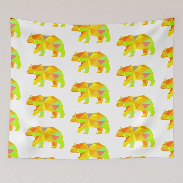 Item preview, Geometric Bear Ev Yellow designed and sold by doodle-mittens.