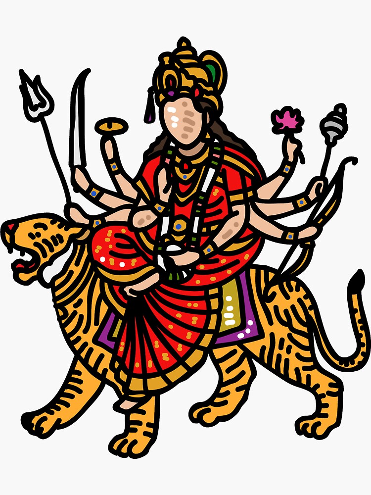 Sketch of Goddess Durga Maa or Kali Mata Editable Vector Outline  Illustration Stock Vector - Illustration of devi, dashami: 200163374