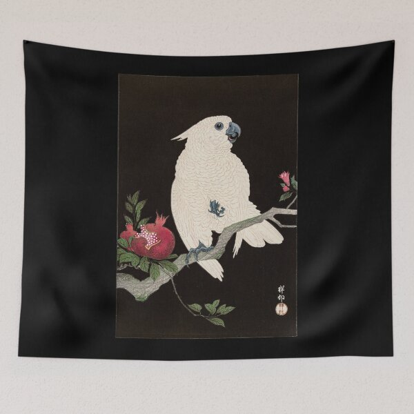 Item preview, Ohara Koson Cockatoo and pomegranate. Vintage Japanese Art. designed and sold by el-padre.