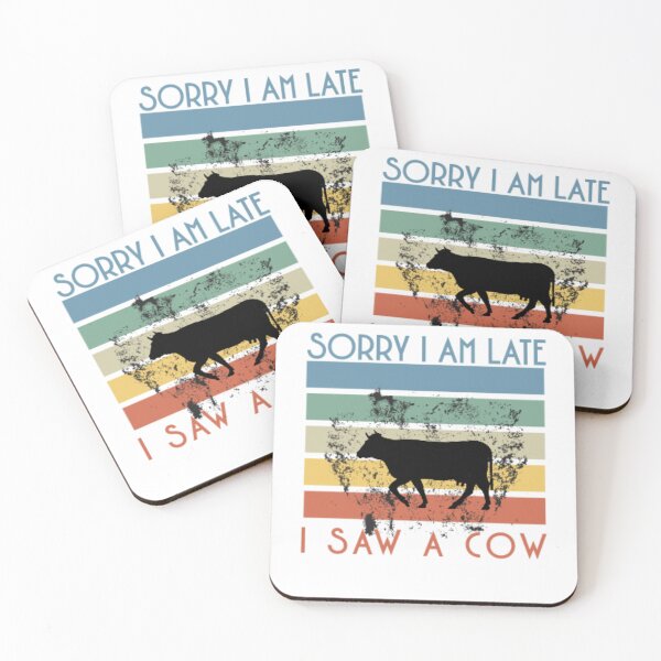 Item preview, Vintage Sorry I Am Late I Saw a Cow Funny Cow Lover Farmer designed and sold by BestdesignerFM.