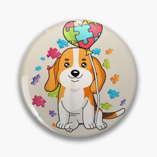 Item preview, Autism Awareness Beagle Puppy Dog Puzzles Heart Balloons designed and sold by VerityKingStore.