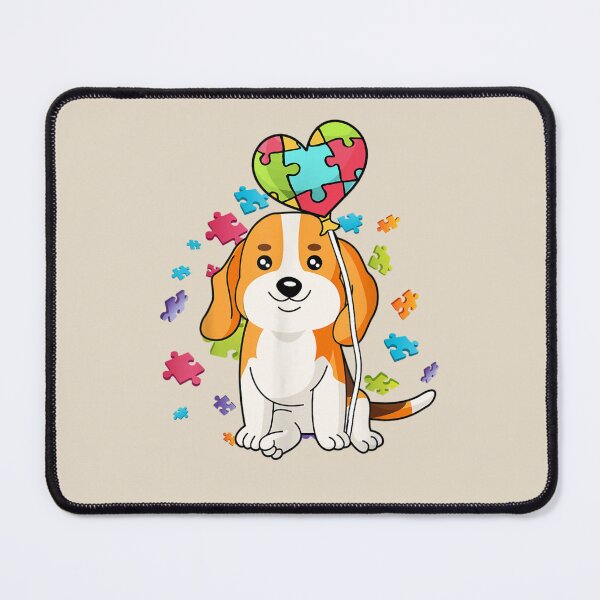 Item preview, Autism Awareness Beagle Puppy Dog Puzzles Heart Balloons designed and sold by VerityKingStore.