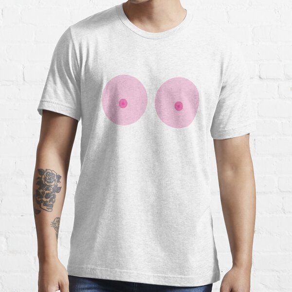 Free the Nipple Pink Heart Nipple Boob Print  Essential T-Shirt