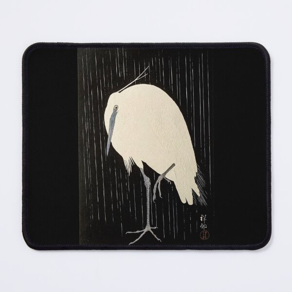 Item preview, Ohara Koson Egret in the rain. Vintage Japanese Art. designed and sold by el-padre.