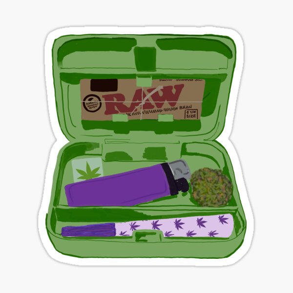 Item preview, RAW 420 Stash Box in Green & Purple designed and sold by natasha-nirvana.