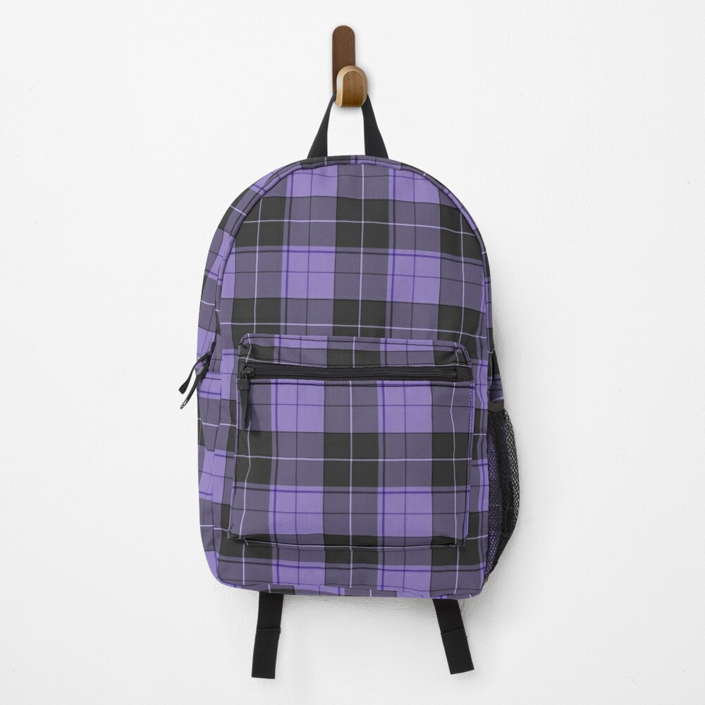 Einfaches Tartan-Muster in violett xs Rucksack