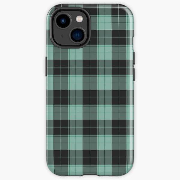 Simple tartan pattern in turquoise xs iPhone Tough Case