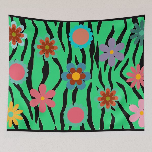 Item preview, Tiger Flowers Print designed and sold by GasconyPassion.
