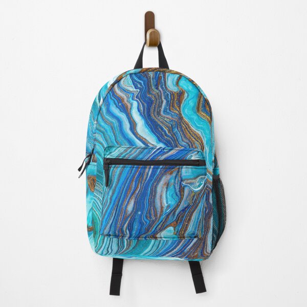 Item preview, Abstract Acrylic Fluid Painting Ring Pour Blue Copper Green designed and sold by mhfoto.