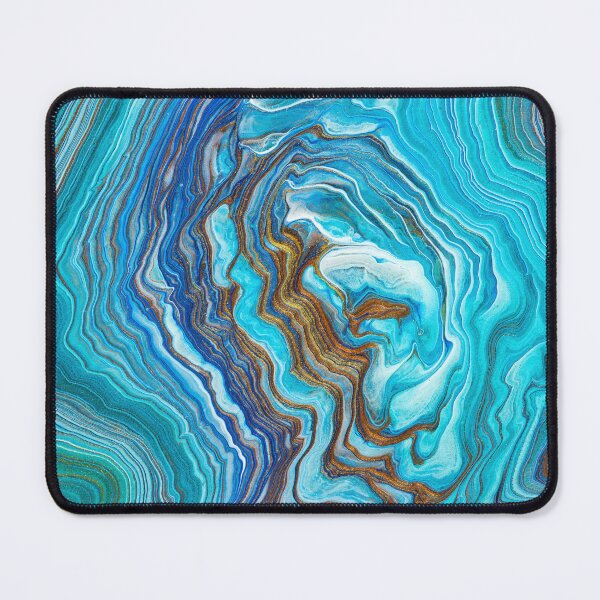 Item preview, Abstract Acrylic Fluid Painting Ring Pour Blue Copper Green designed and sold by mhfoto.