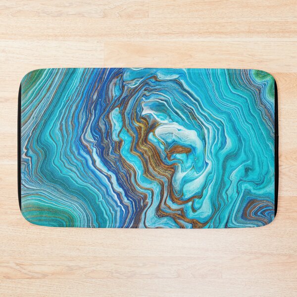 Item preview, Abstract Acrylic Fluid Painting Ring Pour Blue Copper Green designed and sold by mhfoto.