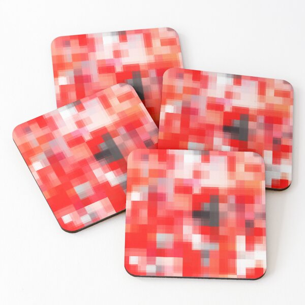 Item preview, geometric pixel square pattern abstract background in red designed and sold by Mrvell.