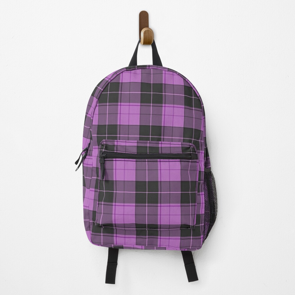 Einfaches Tartan-Muster in Lila xs Rucksack