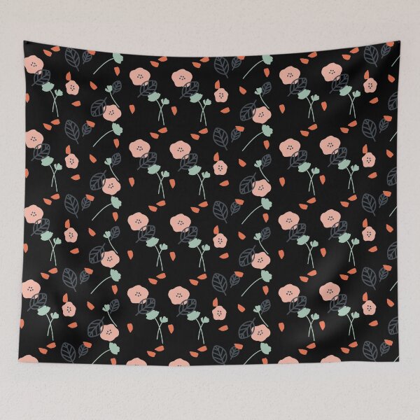 Item preview, FLORAL PATTERN ON BLACK designed and sold by Reva0044.