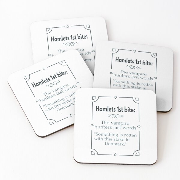 Item preview, Hamlets 1st bite: Something is rotten with the vampire hunters stake in this punny design. designed and sold by tdkrbooks.