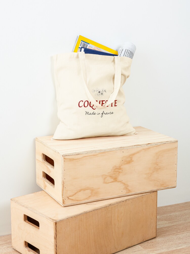 Quote, Coquette made in France, motivation, inspiration, typography Tote  Bag by Medly