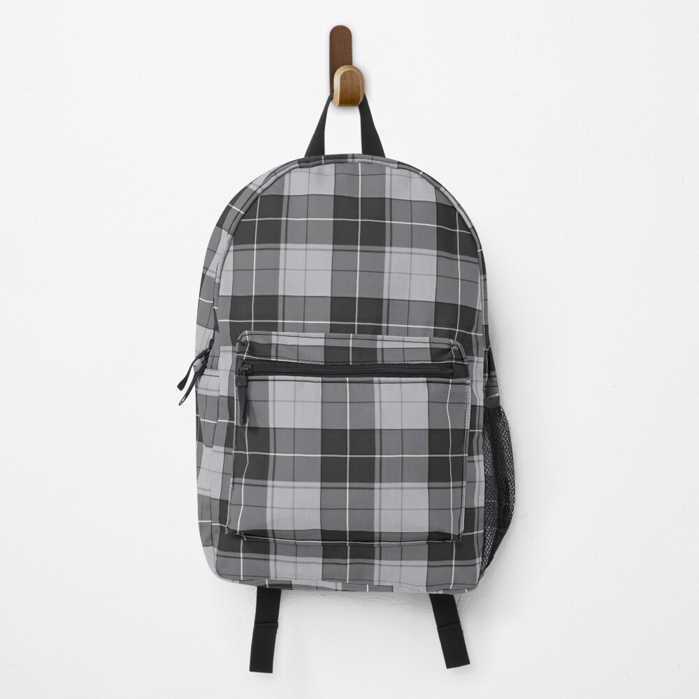 Einfaches Tartan-Muster in Grau xs Rucksack