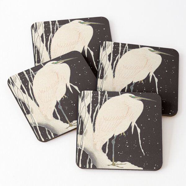 Item preview, Ohara Koson Heron in snow Vintage Japanese art. designed and sold by el-padre.