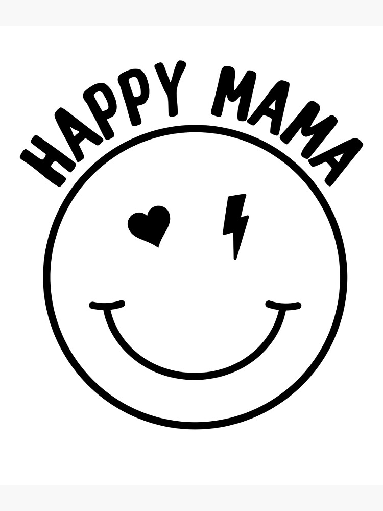 ☺MAMAHAPPY☺ Happy Mama Smiley Face Mothers Day Gift for Mom