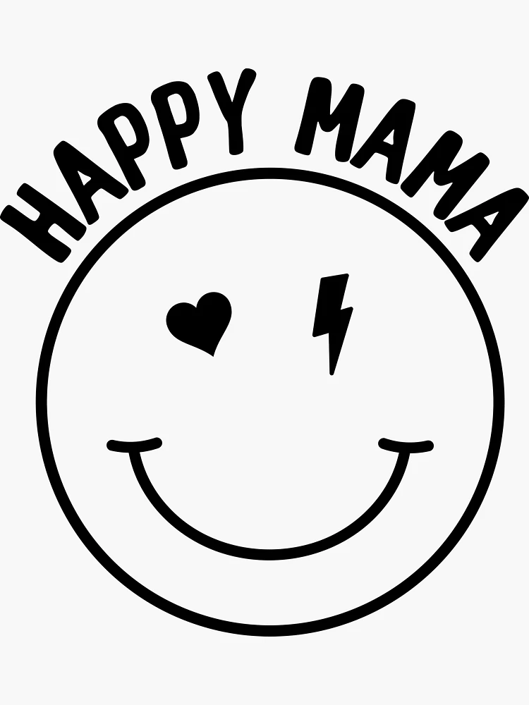 Happy Mama Smiley Face Mothers Day Gift for Mom | Sticker